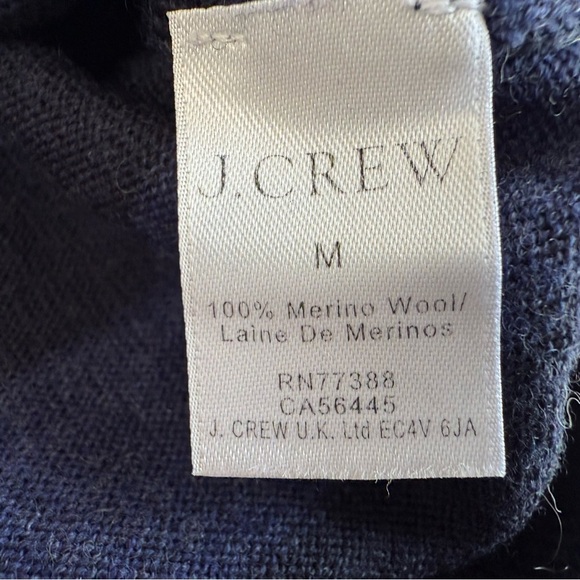 J.Crew Men’s 100% Merino Wool V-Neck Sweater Pullover Medium Striped 843 - Picture 3 of 3